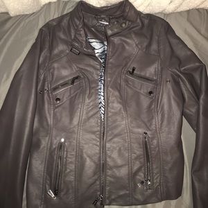 Purple/grey Joujou leather jacket